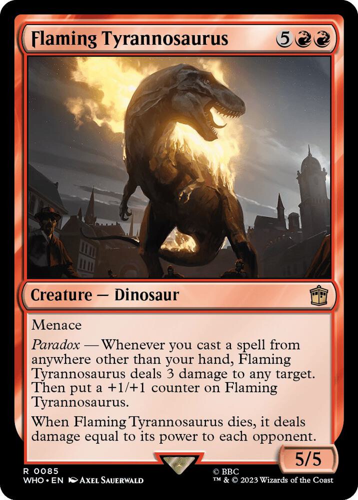 Flaming Tyrannosaurus (NM Foil) [Doctor Who]