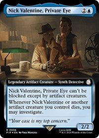 Nick Valentine, Private Eye (Extended Art) (Surge Foil) (NM Foil) [Fallout]