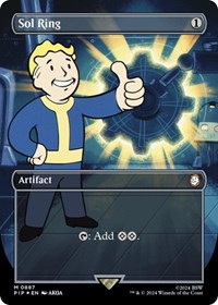 Sol Ring (Borderless) (Surge Foil) (NM Foil) [Fallout]