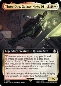 Three Dog, Galaxy News DJ (Extended Art) (Surge Foil) (NM Foil) [Fallout]