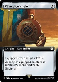 Champion's Helm (Extended Art) (Surge Foil) (NM Foil) [Fallout]