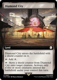 Diamond City (Extended Art) (Surge Foil) (NM Foil) [Fallout]