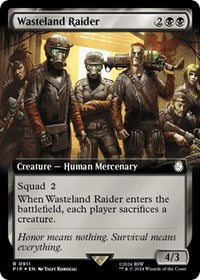 Wasteland Raider (Extended Art) (Surge Foil) (NM Foil) [Fallout]