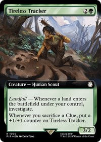 Tireless Tracker (Extended Art) (Surge Foil) (NM Foil) [Fallout]
