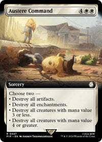 Austere Command (Extended Art) (NM Foil) [Fallout]
