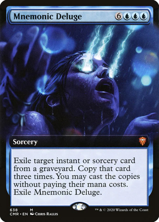 Mnemonic Deluge (Extended Art, NM Foil) [Commander Legends]