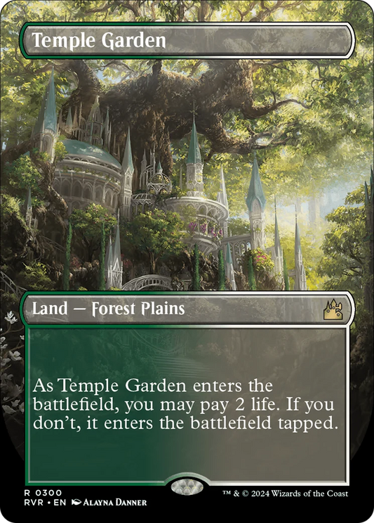 Temple Garden (Borderless, NM Nonfoil) [Ravnica Remastered]