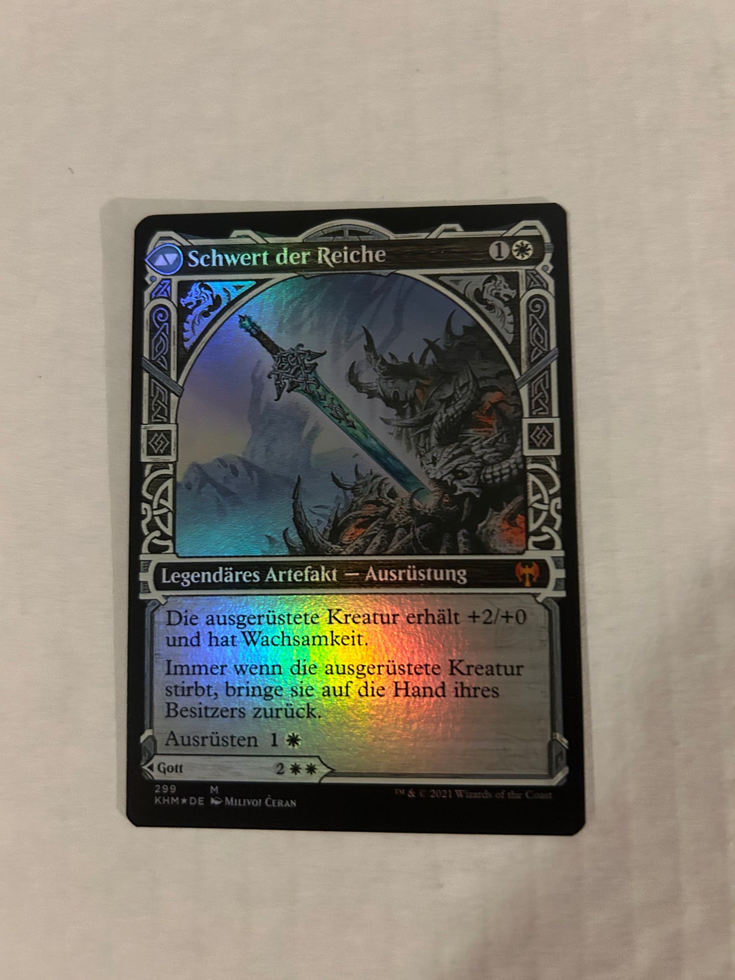 Halvar, God of Battle // Sword of the Realms (Showcase, German NM Foil) [Kaldheim]