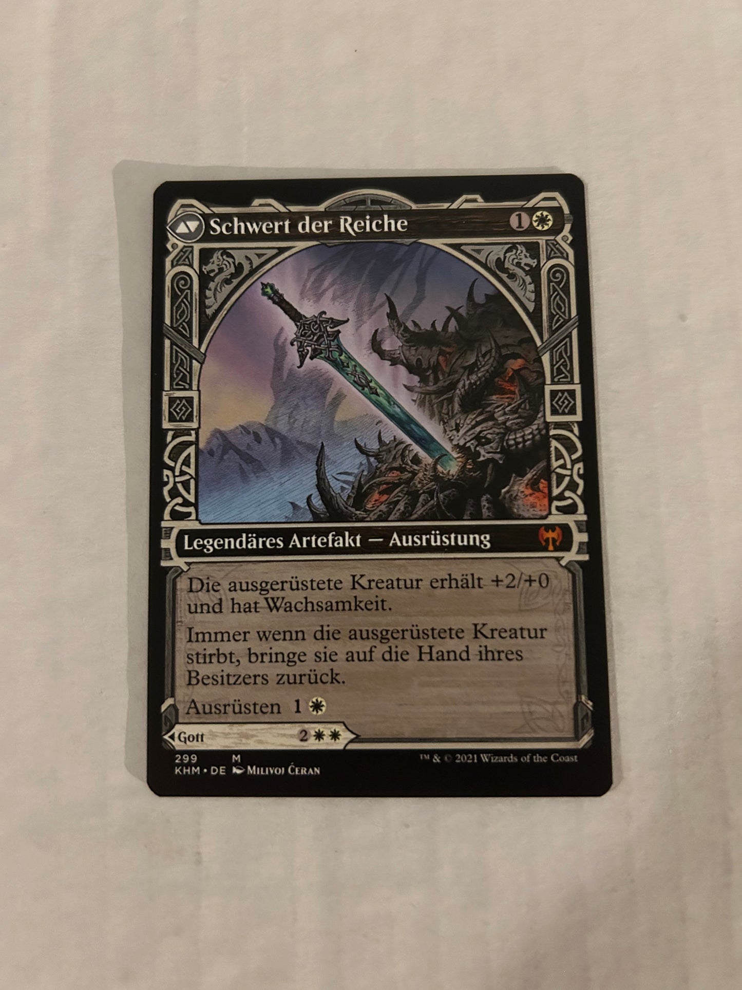 Halvar, God of Battle // Sword of the Realms (Showcase, German NM Nonfoil) [Kaldheim]