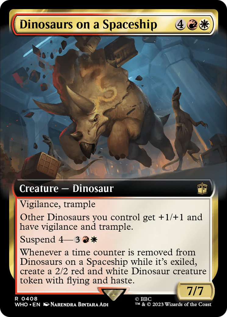 Dinosaurs on a Spaceship (Extended Art, NM Foil) [Doctor Who]