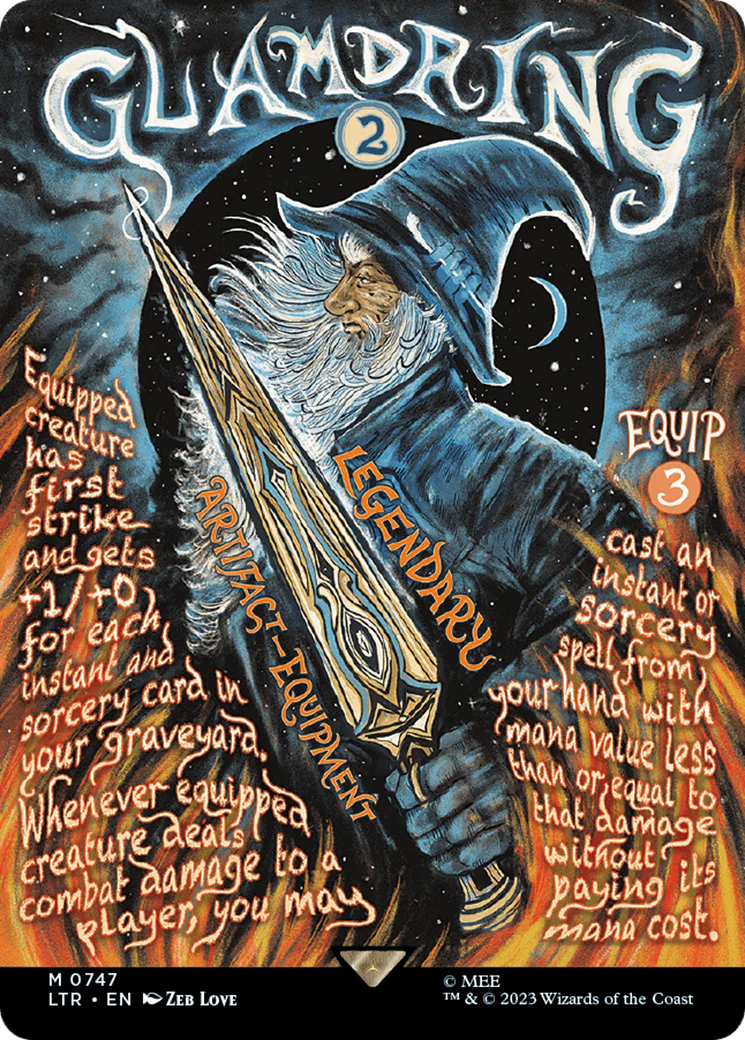 Glamdring (Borderless Poster, NM Foil) [The Lord of the Rings: Tales of Middle-Earth]