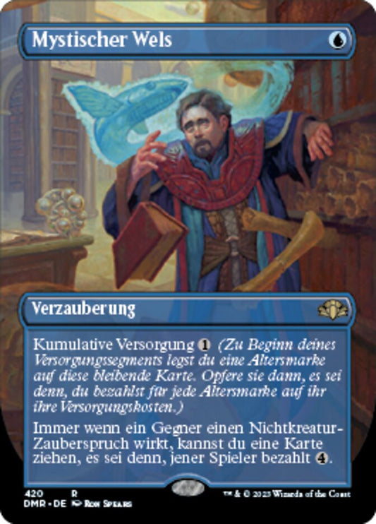 Mystic Remora (Borderless, German NM Foil) [Dominaria Remastered]