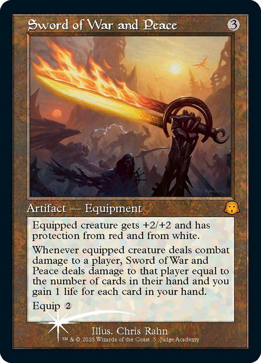 Sword of War and Peace (NM Foil) [Judge Gift Cards]